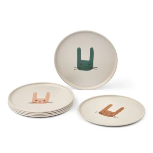 Set di piatti (6 pz), Conigli