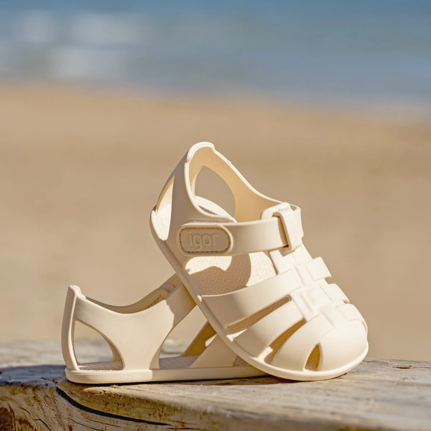 Sandali da spiaggia concetto barefoot, Avorio - immagine 3