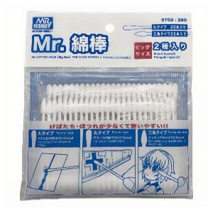 Mr. Hobby ST02 Mr. Cotton Swab (Big Size) For Scale Models & Character Figures Round e Triangular (50pcs)