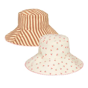 Cappello da sole reversibile, Ciliegie (3-6 anni)