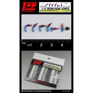 Top Studio TD23189 1/12 Resin Hose Joints 2.0mm