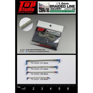 Top Studio TD23203 1.0mm Braided Line (Silver) 2m