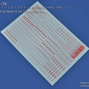 Madworks/Ocean Spirit AW-174 System Markings 3 (Red) Gunpla Waterslide Decals For 1/100 – 1/144