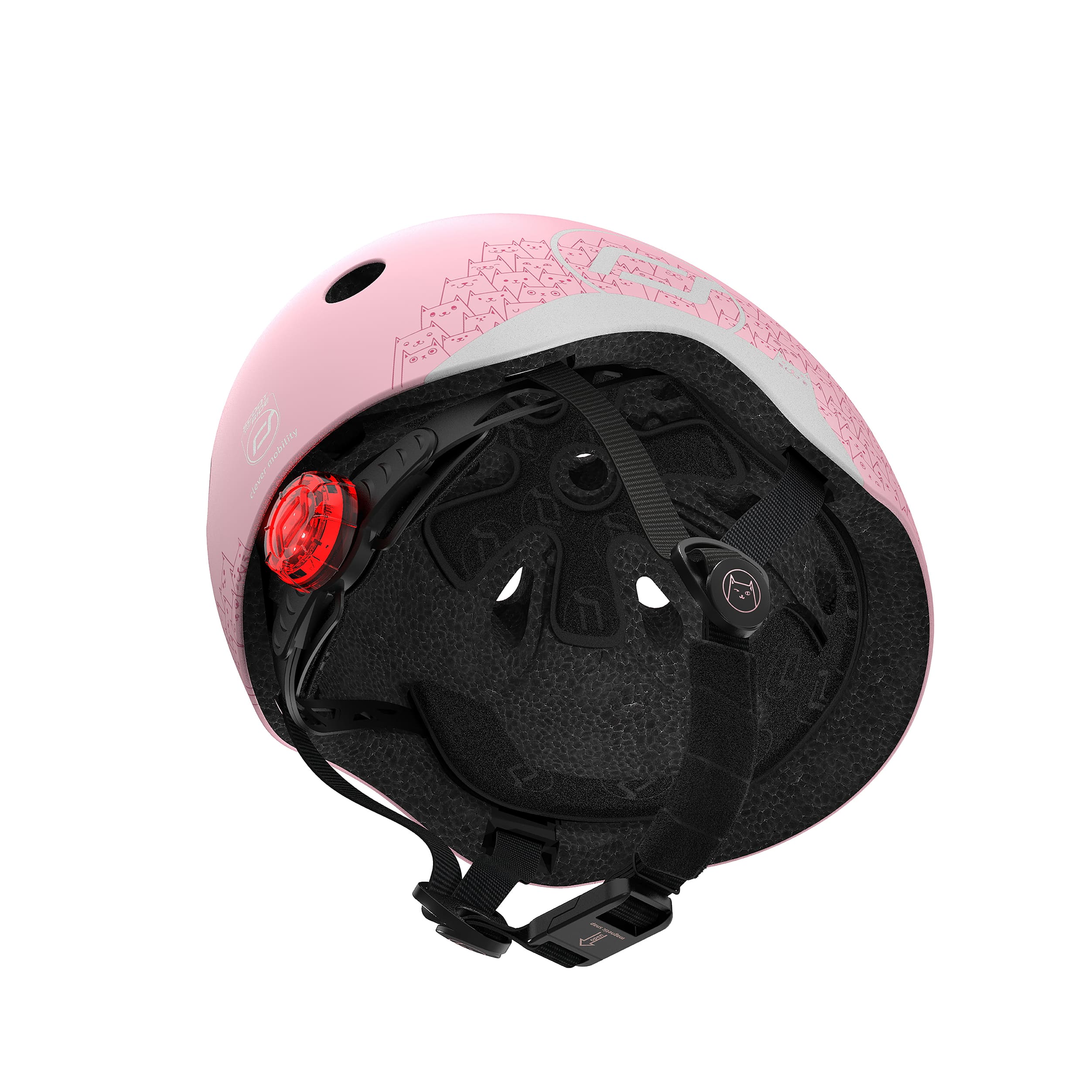 Casco riflettente per bambini, XXS-S, Rosa - immagine 4