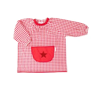 Grembiulino vichy stella, Rosso