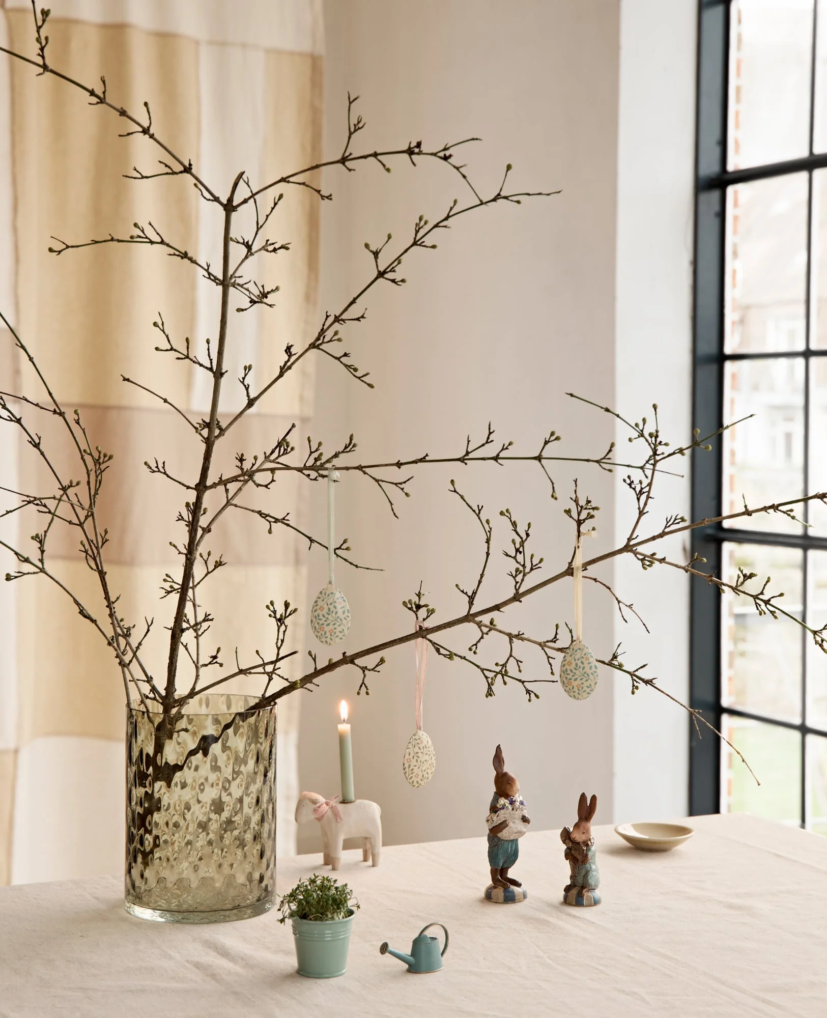 Ornamento uovo di Pasqua, Fiori - Blu - immagine 4
