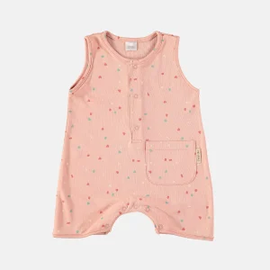 Pagliaccetto smanicato pima cotone, Sand rose