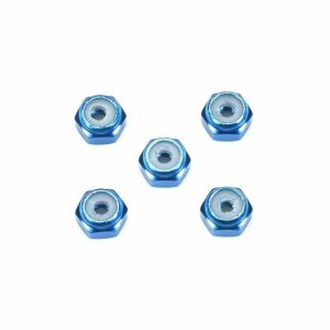 Tamiya 15500 Mini 4wd 2mm Aluminum Lock Nut (Blue, 5pcs)