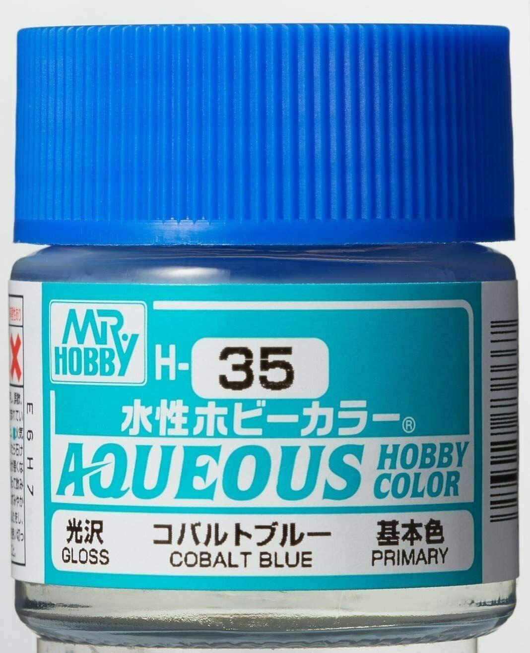 Mr. Hobby Aqueous H35 Cobalt Blue Gloss (10ml) Water Based Acrylic Paint