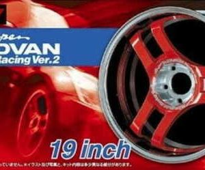 Aoshima Wheels Super Advan Racing Ver.2 19 Inch Set Gomme e Cerchi Kit Montaggio 1/24