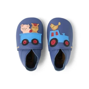 Babbucce in pelle morbida, Rusty ride blue